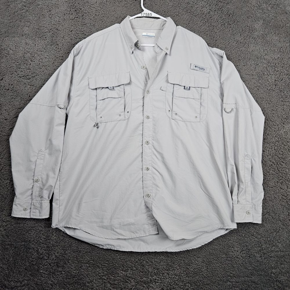 Columbia PFG Fishing Shirt Button Up Short Sleeve Outdoor Casual Menswear L